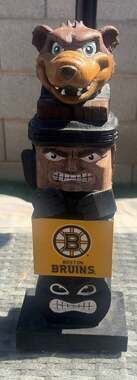 Boston Bruins Evergreen Tiki Totem Garden Statue